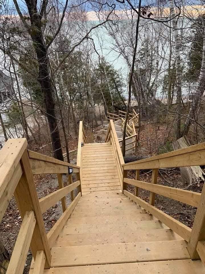 Wooden stairs leading to the beach