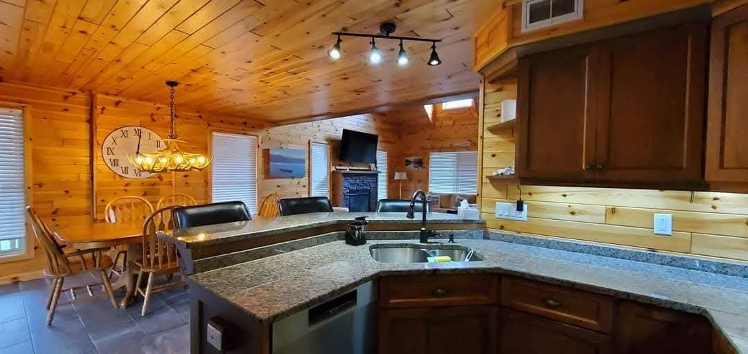 Kitchen with view to dining area