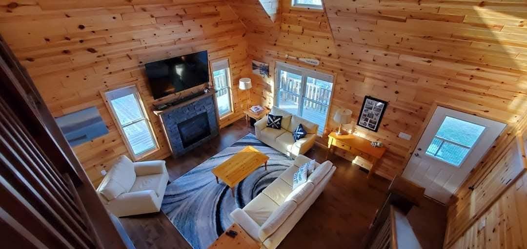 Aerial view of living room