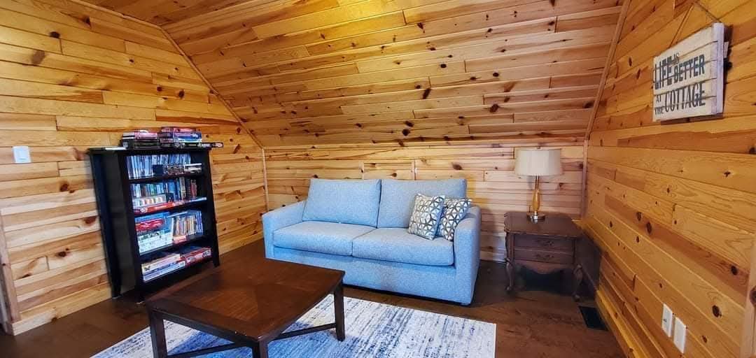 Reading nook with books